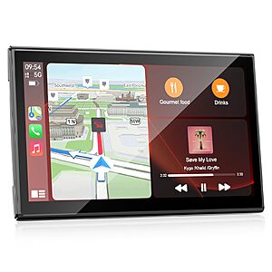 Topexplore 7" Wireless CarPlay Screen with Magnetic Mount & Android Auto $39.59
