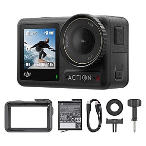 DJI Osmo Action 4 Standard Combo, Waterproof Action Camera Vlogging Camera, & More $209