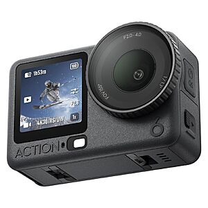 DJI Osmo Action 6 Essential Combo, 8K Waterproof Action Camera, 1/1.1" Square Sensor, Variable Aperture of f/2.0&ndash;f/4.0. 50GB Storage $406