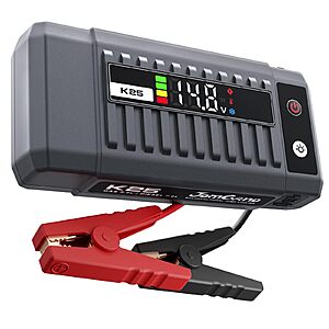 JOMGAND K25 3750A 12V Portable Jump Starter for 9.0L Gas & 7.0L Diesel $33.47