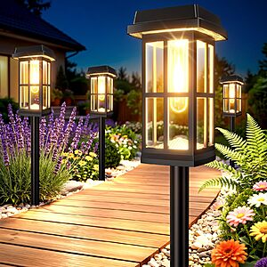 (8 Pack) Ahaorigin Solar Pathway Lights Outdoor, 2 Lighting Modes Waterproof $22.91