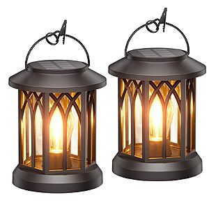 TuyLuxe Hanging Solar Lanterns, Bright LED Lighting, Metal Wall Mount Kit, IP65 Waterproof $13.67