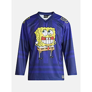 Men's Long Sleeve Graphic Hockey Jersey: SpongeBob (Blue) $8.19, Naruto $8.39 + Free S&H w/ Walmart+ or on $35+