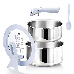 5-Piece Carote Tri-Ply Stainless Steel 2-Qt. & 3-Qt. Saucepan Set w/ Detachable Handle $20 + Free Shipping w/ Walmart+ or on $35+
