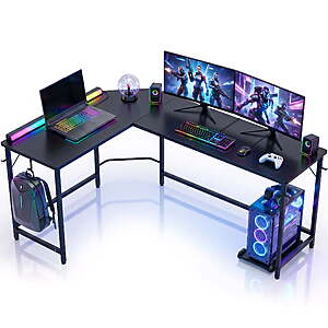 66" EDX L-Shaped Corner Desk w/ CPU Stand (Black) $34.52 + Free Shipping w/ Walmart+ or on $35+