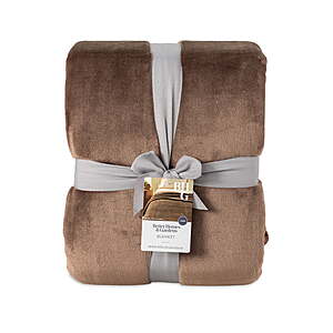 Better Homes & Gardens Velvet Plush Soft Bed Blanket (Brown or Almond) $8.97 + Free S&H w/ Walmart+ or on $35+