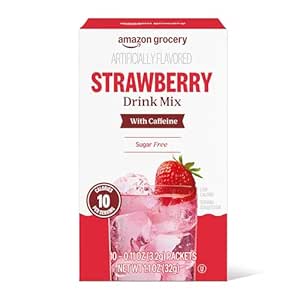 Select Accounts: 10-Count 1.1-Oz Amazon Grocery Strawberry Drink Mix w/ Caffeine $1.29 w/ S&S + Free Shipping