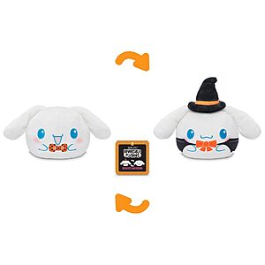 TeeTurtle Reversible Sanrio Cinnamoroll Plushie 4-Inch Halloween Two-Sided Flip Plush Toy with Embroidered Details - Cute Mini Collectible Plush for Kids, Teens, and Adults