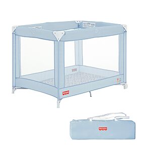 Dream On Me Fisher-Price Play All Day Foldable Playard with Carry Bag, Moonmist