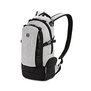 SWISSGEAR City Pack Backpack, Slim Profile Daily Carry, Airflow Back Panel, Tablet Pocket, and Lay-Flat Organizer, Light Grey/Heather, 15.9L, 18-Inch