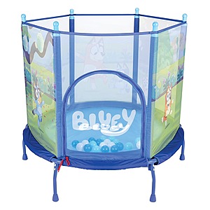 Sam's Club Members: 4' Bluey Kids Trampoline w/ Safety Enclosure & Soft Play Balls $61.70 + Free S&H w/ Sam's Plus Membership
