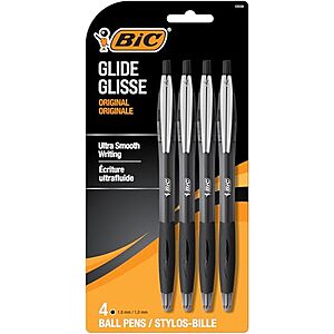 4-Count BIC Glide 1.0mm Medium Point Retractable Ballpoint Pens (Black) $2.82 w/ S&S + Free Shipping