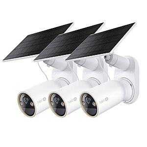 Tapo MagCam 4K Outdoor Wireless Security Camera &ndash; Battery Power with Solar, Magnetic Mount, Person/Vehicle Detection (3-Pack) $259.99
