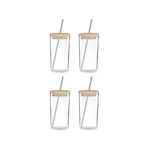 Lenox Drinkware, Tuscany Classics Cold Beverage Set Of 4, Iced Coffee Cups, With Straws & Lids for $19.99