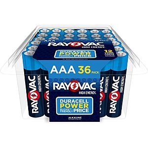 Rayovac High Energy AAA Batteries (36 Pack), Alkaline Triple A Batteries $9.60 @Amazon
