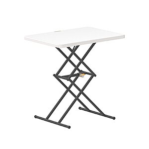 FanttikOutdoor Folding Table 2-Second One-Hand Height Adjustment, 3 Settings, Ultra-Thin 3.2" Fold, No Assembly, TV Tray Laptop Desk 28 inch, 1 Pack, White Zeta X1 Pro