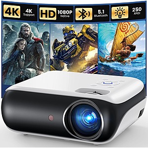 HAPPRUN Native 1080P Smart Projector $42.46 + Free Shipping