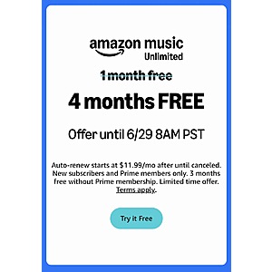 Amazon Music Unlimited 4 Months Free