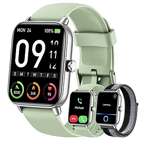Amazon - Smart Watch (Android/iPhones), 1.85" Alexa Built-in Smart Watches for Women/Men with Heart Rate/SpO2/Sleep Tracker - $22.99