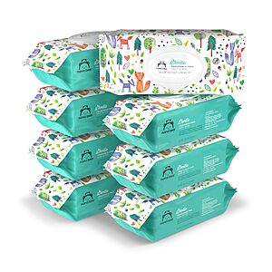 Amazon Brand - Mama Bear Baby Wipes, Unscented, 800 Count (8 Packs of 100) $15.37