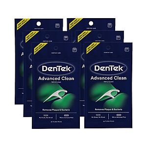 DenTek Floss Picks, Advanced Clean, Plaque Remover, 20 Count, Pack of 6 $2.29 @Amazon