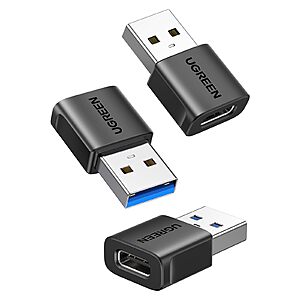 UGREEN USB to USB C Adapter 3Pack, 10Gbps Female to Male Converter $6.74