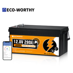 Aliexpress ECO-WORTHY 3584Wh 12V 280Ah LiFePO4 RV Battery w/Bluetooth & Low Temp Cutoff - Built-in 200A BMS $222.86