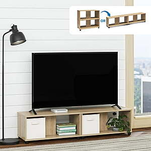 $52*:Mainstays Expandable Side by Side or Stacking TV Stand for TVs up to 70 inches, Natural at Walmart.com