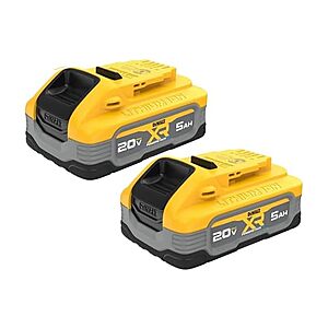 $207: 2-Pack DEWALT DCBP520 20V MAX XR POWERSTACK 5 Ah Lithium Ion Battery at Woot!
