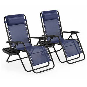 $54.99: Alvantor 2-Pack Zero Gravity Lounge Chairs(Blue,65.90 x 25.50 x 43.30 inch) at Walmart.com