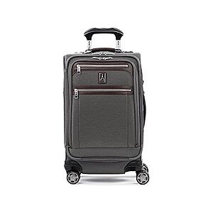 $215: Travelpro Platinum Elite 21" Expandable Carry-On Luggage, 8-Wheel Spinner, USB Port, Suiter, Vintage Grey at Woot!