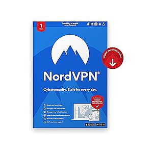 Woot! App: $29.99: 1-Yr NordVPN Standard VPN Cybersecurity Software (10 Devices, Digital)