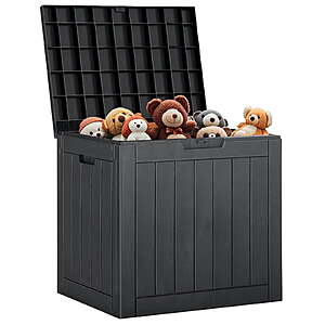 $16.99: 31-Gal Gianna Outdoor Storage Resin Deck Box (Brown or Black) at Walmart.com