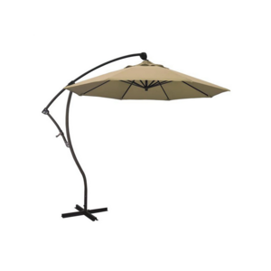 $94.99: California Umbrella 9' Round Offset Cantilever &ndash; Crank Lift, 360&deg; Rotation, Slide Tilt, Bronze Frame, Olefin Fabric(4 Colors) at Woot!