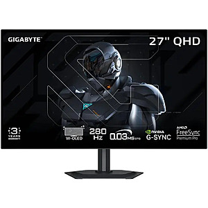 27" GIGABYTE MO27Q28G 2560x1440 QHD 280Hz OLED Gaming Monitor $479.99 + Free Shipping at Newegg