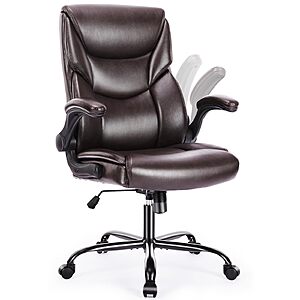 DUMOS PU Leather Ergonomic Executive Computer Desk Chairs with Adjustable Flip-up Armrest $75.99 + Free S&H at Amazon