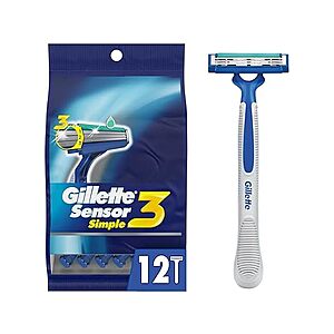 12 Count Sensor3 Simple Men's Disposable Razors $4.79 + Free S&H w/ Prime at Woot!