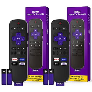 2 Pack Roku TV Remote Control (Official Manufacturer Product) $12.99 + Free S&H w/ Prime or $35+