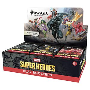 $124.98: Magic: The Gathering | Marvel Super Heroes Play Booster Box | 30 Packs | Collectible Trading Card Game at Amazon
