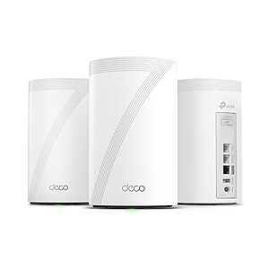 TP-Link Deco 7 Pro BE14000 Tri-Band Wi-Fi 7 Whole Home Mesh System | 8-Stream 14 Gbps | 10 WAN/LAN Port | Up to 8100 Sq.ft, 200 Devices Capacity | 320 MHz, HomeShield, AI-Roaming (BE67 3-Pack)