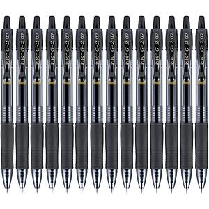 Pilot G2 Pens, Premium Refillable and Retractable Rolling Ball Gel Pens, Fine Point, 0.7mm, Black Ink, 14-Pack (15358)