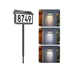 Brightever Solar Powered Address House Number Waterproof Sign $16.99 + Free S&H w/ Prime at Woot!