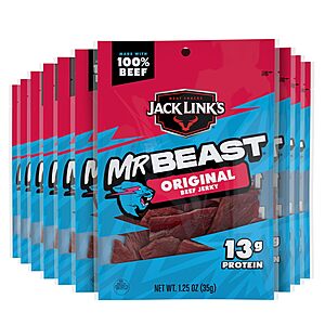 [S&S]10 Pack 1.25 Oz Jack Link's x MrBeast Original Beef Jerky $13.76 + Free S&H w/ Prime or $35+