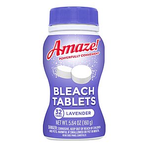 [S&S]32 Count AMAZE Ultra Concentrated Bleach Tablets Lavender Scent $4.25 + Free S&H w/ Prime or $35+