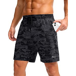 $9.90: Pudolla Men's 5"/7" Quick Dry Running Shorts with Zipper Pockets(Various Colors&Sizes) at Amazon