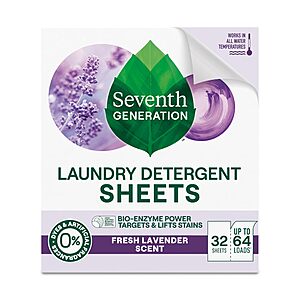 Select Accts[AC,S&S] 32 Ct Seventh Generation Laundry Detergent Sheets Lavender $6.47 + Free S&H w/ Prime or $35+