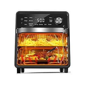 $99.99: Nuwave 15.5 Q Plug-In Grill Air Fryer Oven Combo with Sheath Heaters, 100 Presets & Smart Probe at Woot!