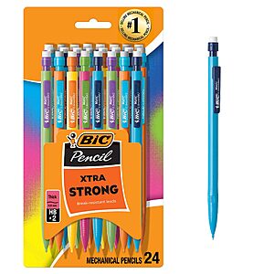 $4.21: [AC,S&S]24-Count BIC Xtra Strong Mechanical Pencils with Erasers, Thick Point (0.9mm)at Amazon