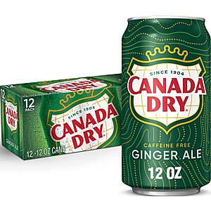 [S&S]12 Pack 12 oz Canada Dry Ginger Ale Soda $4.75 + Free S&H w/ Prime or $35+ at Amazon