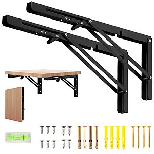2-Pack 16" Dntorx Folding Shelf Bracket $9.99 + Free S&H w/ Prime or $35+